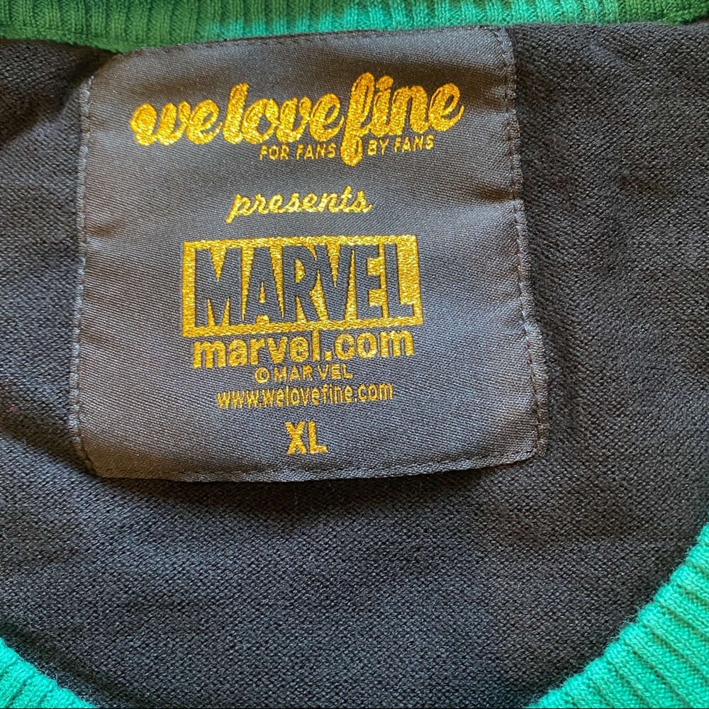 Marvel Thor Loki Helm Vintage Crop Cardigan Sweater - Picture 7 of 12